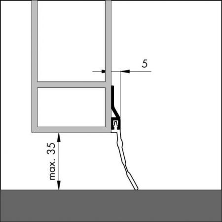 ADS GL aluminium door bottom seal detail