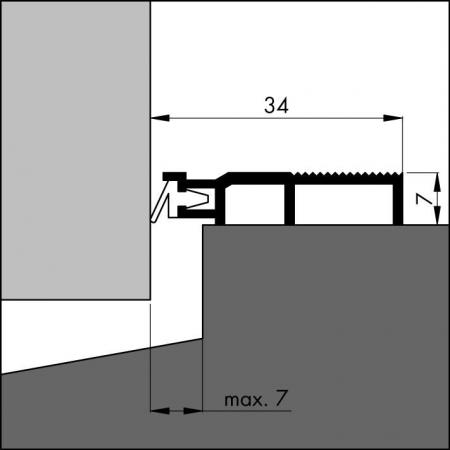 Aluminium wear strip Tight detail