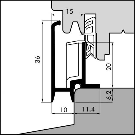 AS15-10H stop profile detail