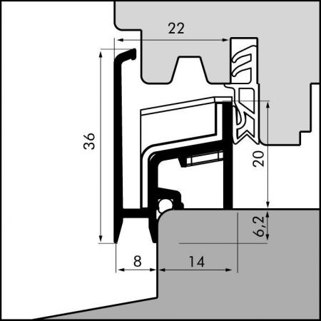 Aanslagprofiel AS22-8H detail