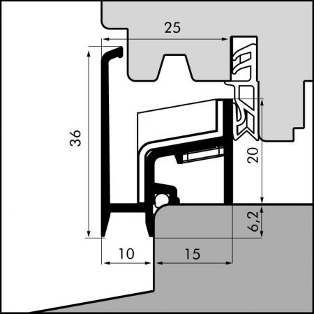 AS25-10H stop profile detail