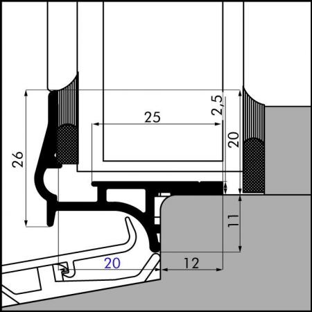 BS-20 Glazing profile detail