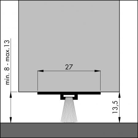 Door bottom seal invisible detail