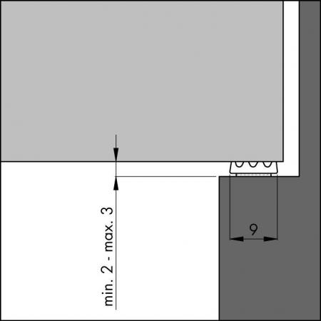 Self-adhesive EPDM weatherstrip K-model detail