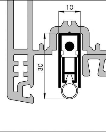 Bas de Porte Automatique en Alu - Ellen-Matic 3 - Joints sur Support et  Plinthes Automatiques - Ferrures, Seuils et Joints