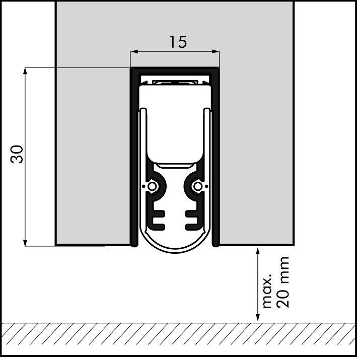 Bas de Porte Automatique en Alu - Ellen-Matic 3 - Joints sur Support et  Plinthes Automatiques - Ferrures, Seuils et Joints