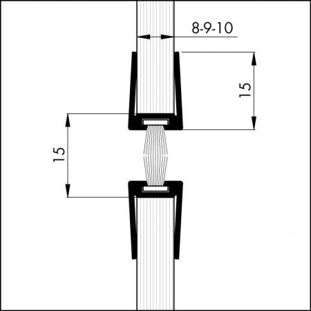 Glasdeurprofiel GDP 8 detail