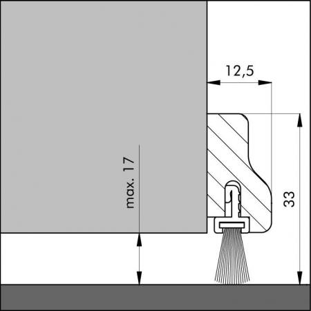 Door bottom seal the Luxe HDS B (Authentic beechwood) detail