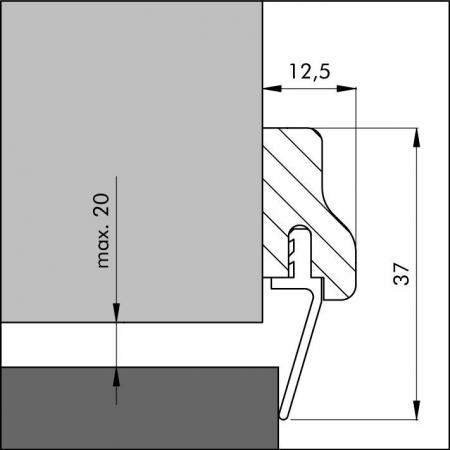 HDS (Authentic beechwood) door bottom seal detail