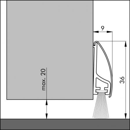 Door bottom seal Inox the Luxe (Stainless steel) detail