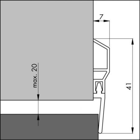 Plastic door bottom seal Basic white detail